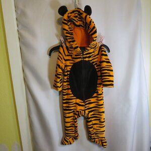 Baby Tiger footed Bodysuit hood, full body, full zipper, detachable animal tail